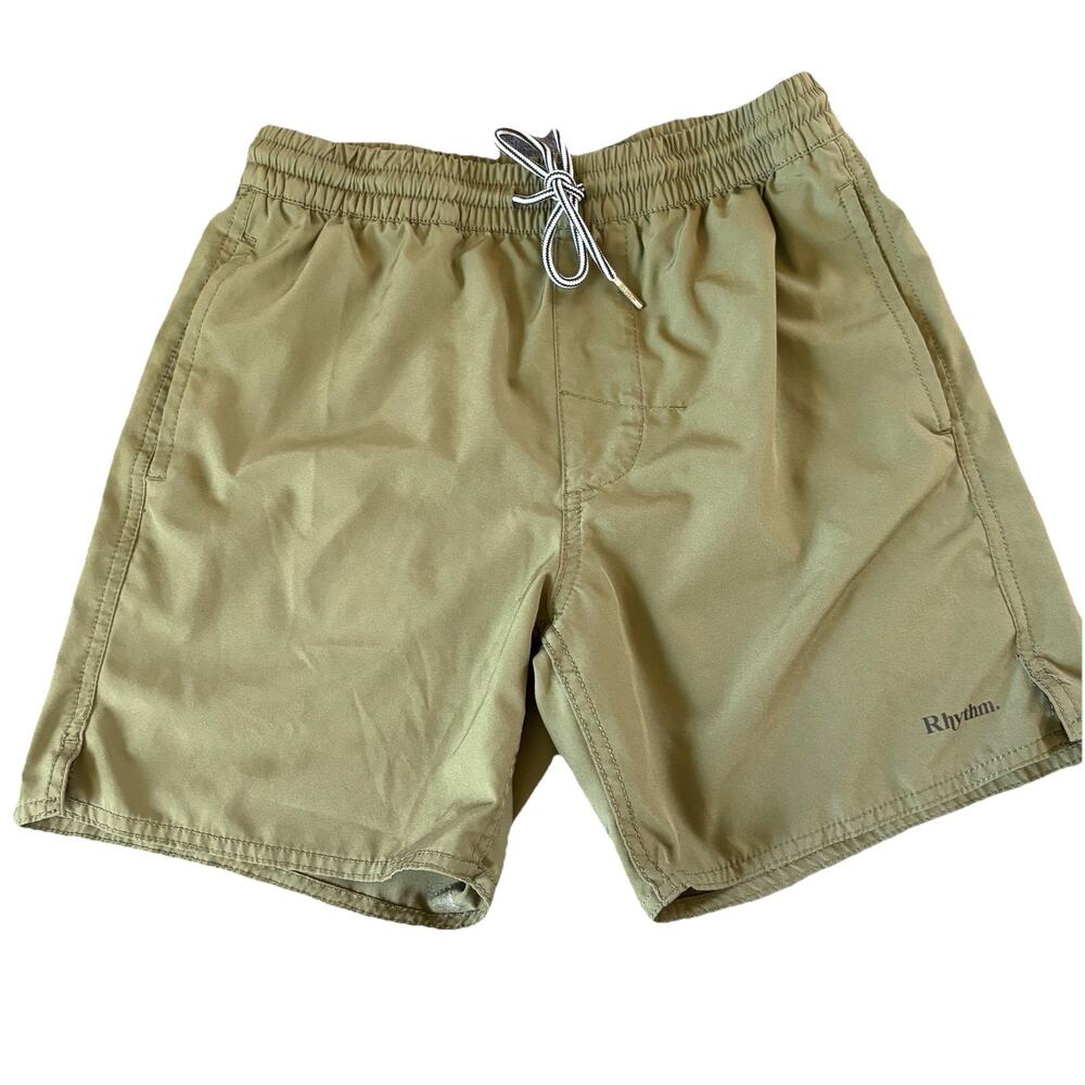 Rhythm Classic Stretch Beach Shorts Men’s Size 28 Green Minimalist Beach